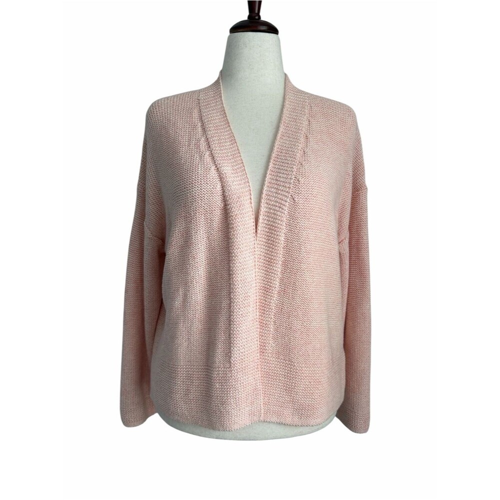 Old Navy Open Front Cardigan Sweater Blush Pink Medium Soft Knit Cozy Layering